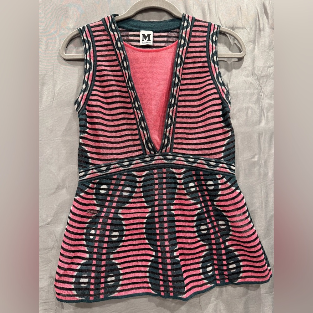 Missoni Pink and Black Patterned Blouse